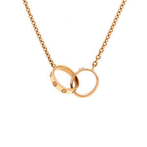 Cartier Love Interlocking Necklace 18K Rose Gold